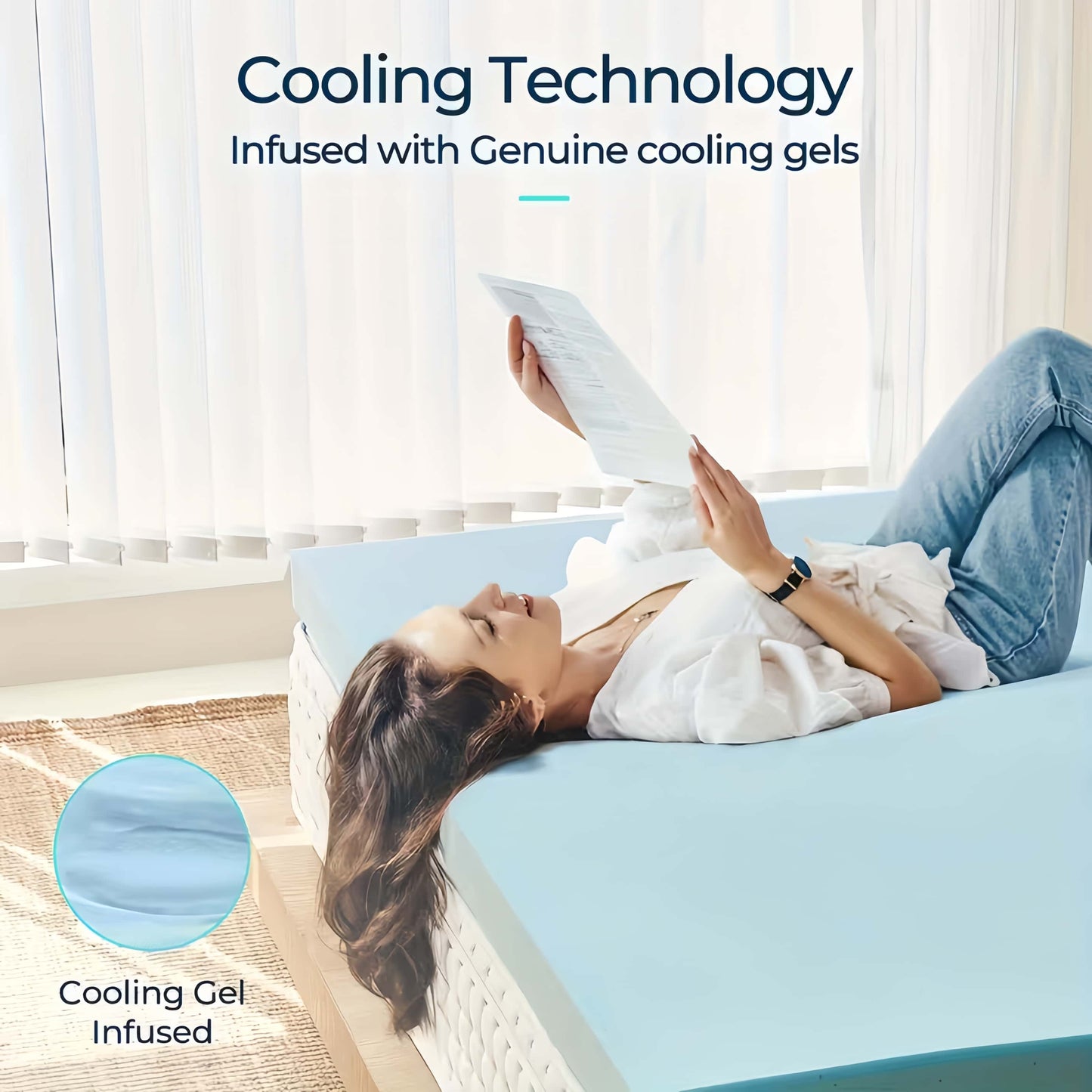 3-Inch Gel Mattress Cover - Breathable, Comfortable Protection