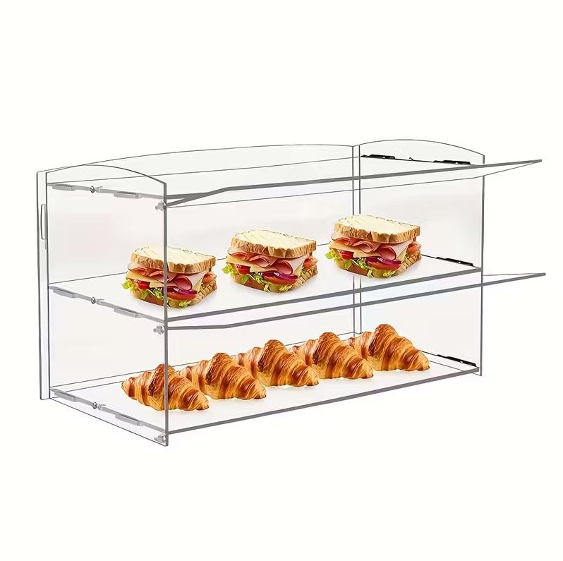 Two-layer Acrylic Baking Display Case, Square Shape, Suitable For