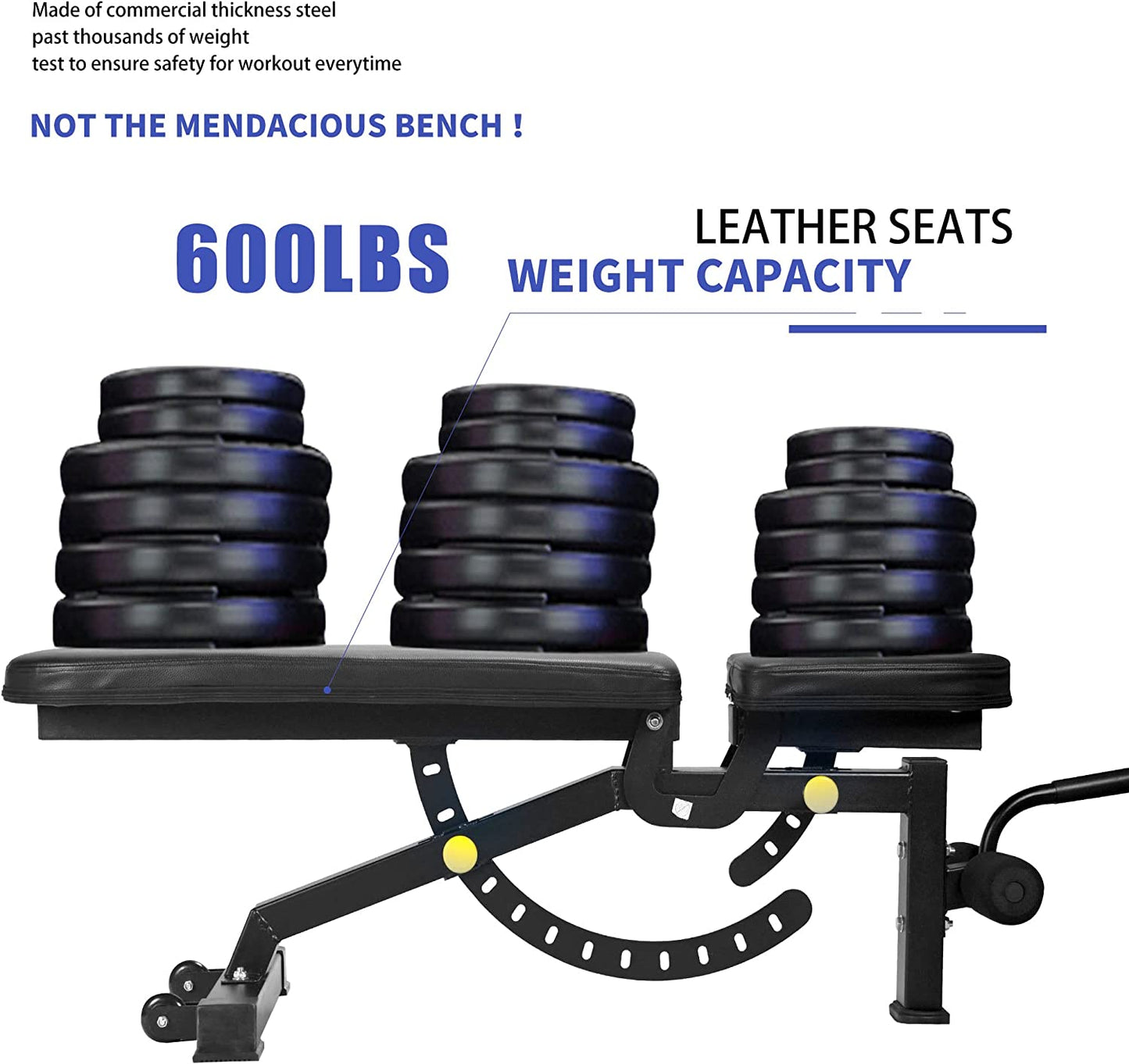 Adjustable Weight Bench for Full Body Workout - Black