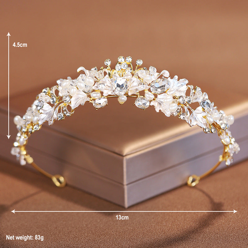 Pearl Crown Headdress – Women's Wedding Hair Accessory