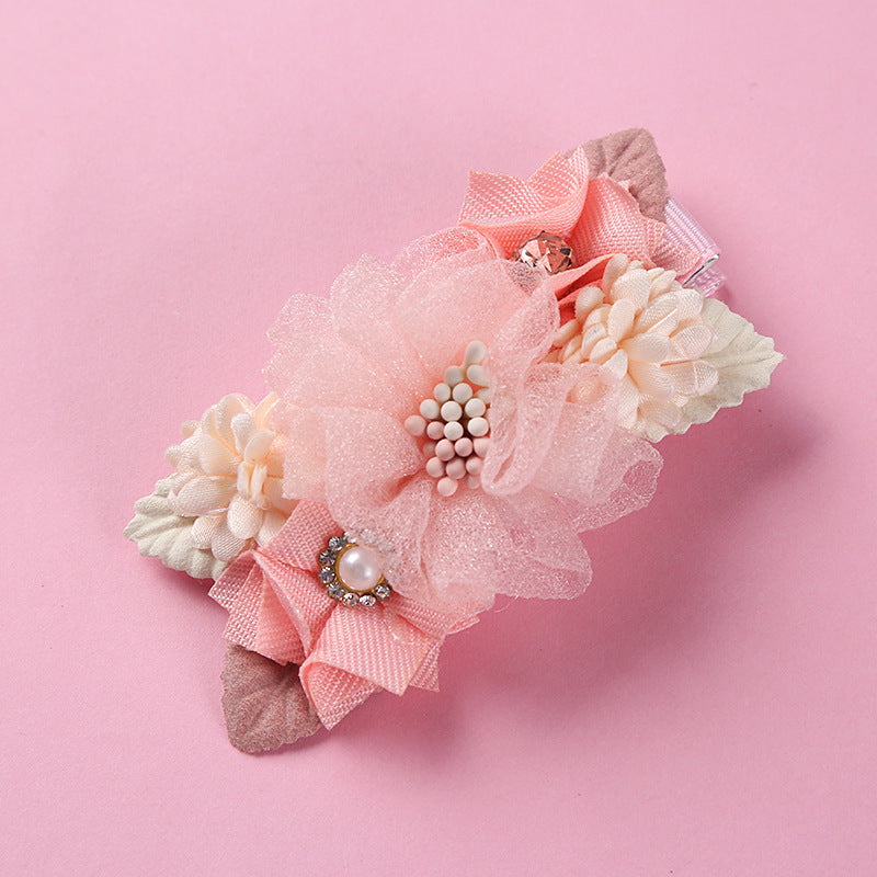 Children's Flower Hair Clip - Pearl Finish
