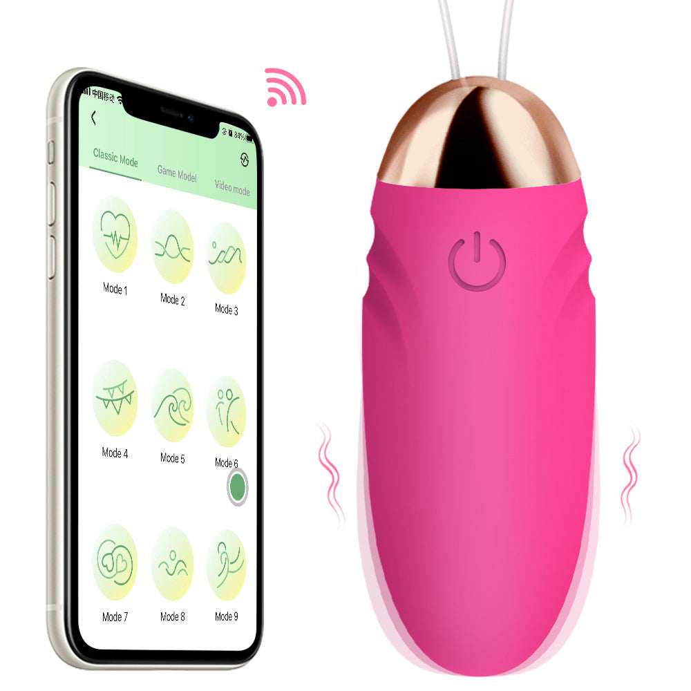 Silicone Remote Control Love Egg Vibrator with App & USB Charging