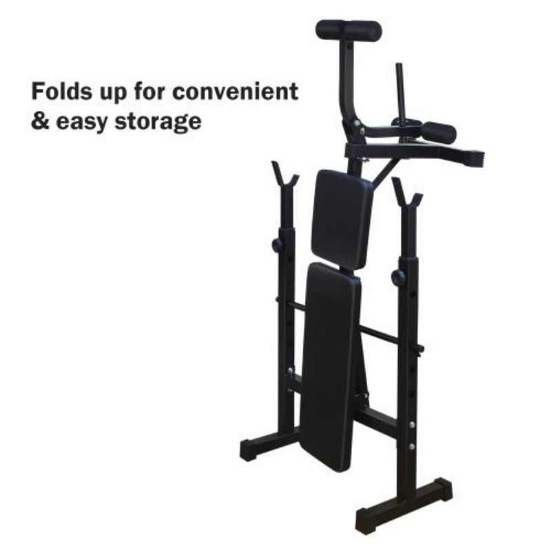 Olympic Weight Bench Set with Squat Rack for Home Gym