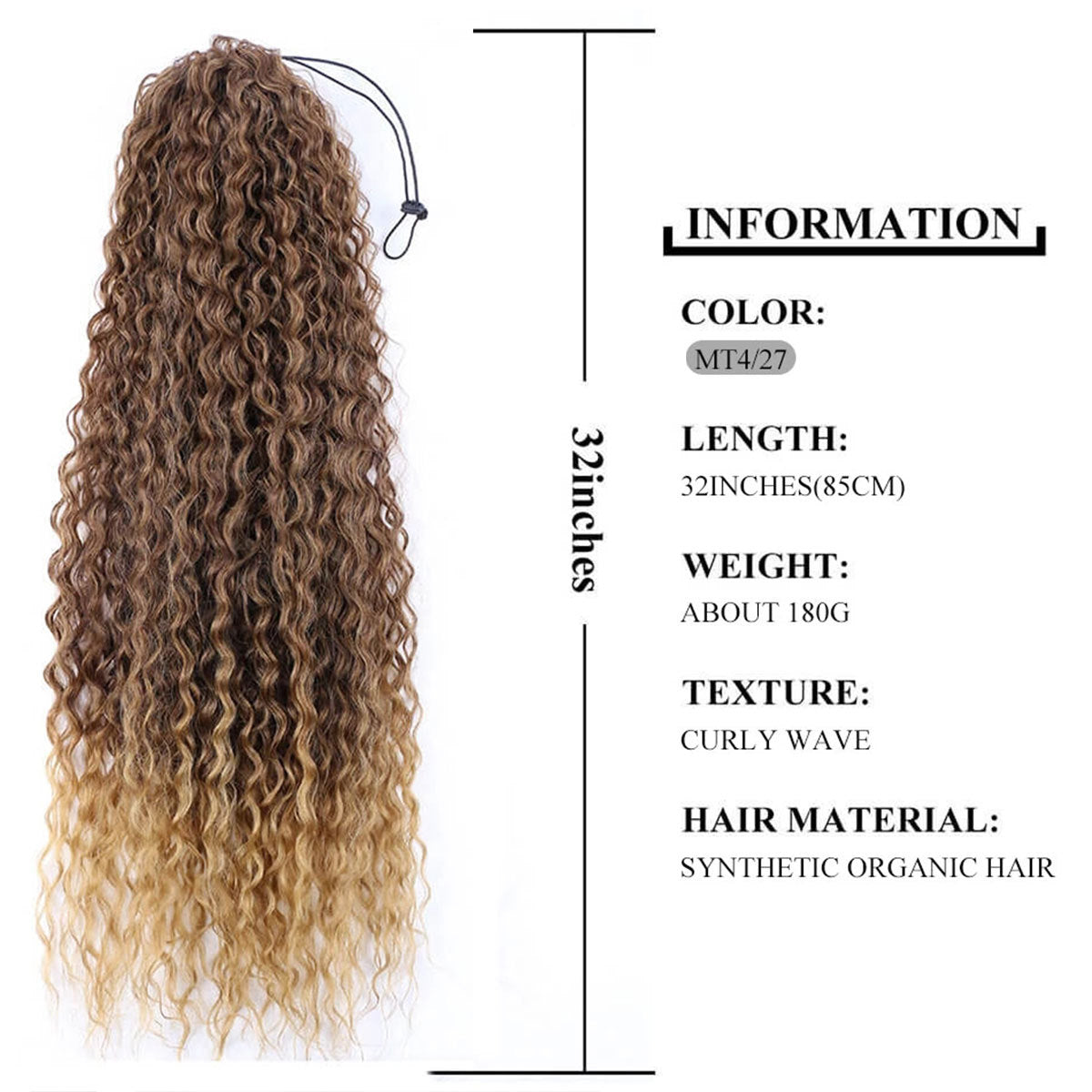 Curly Ponytail Hair Extension - T4/27
