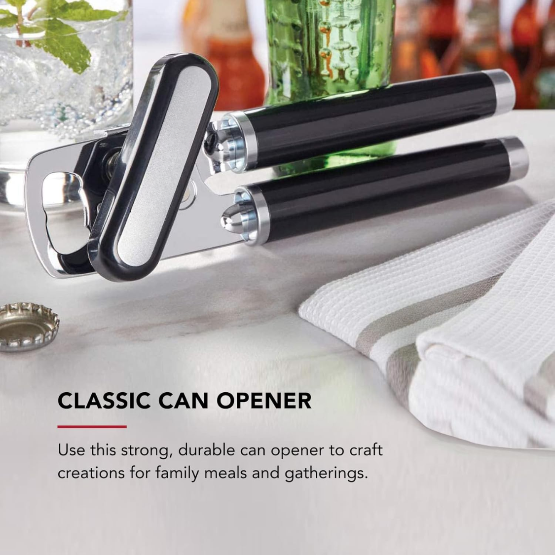 Classic Multifunction Can Opener And Bottle Easy To Use, Razor Sharp