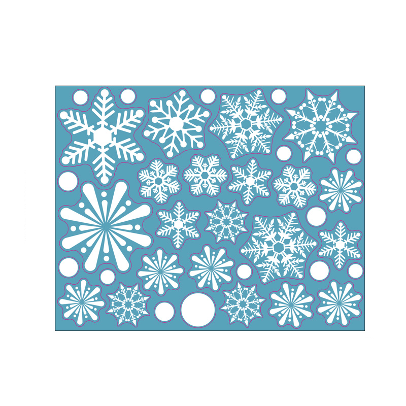 Christmas Wall Stickers Snowflakes Decoration PVC Waterproof Decals