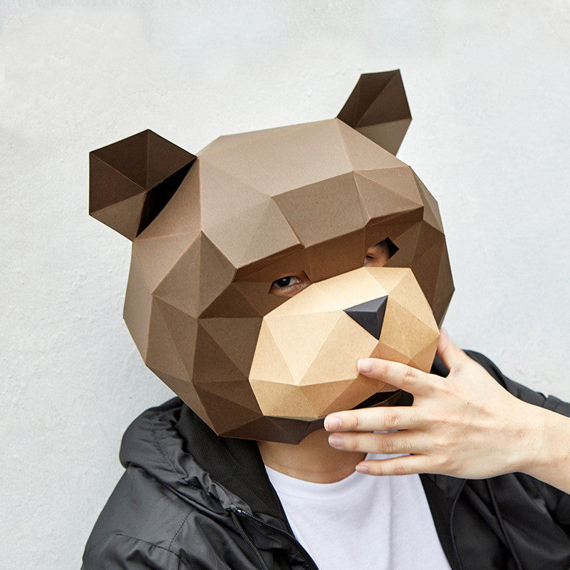 Handmade Teddy Bear Headgear Craft Kit - Creative DIY Party Mask