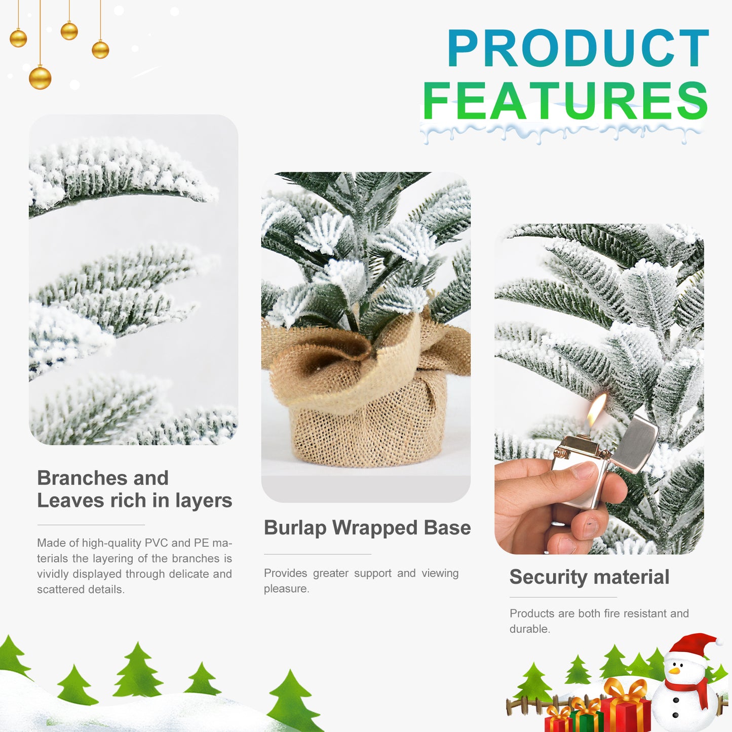 50cm Artificial Christmas Tree - All-PE Cut Twine Design