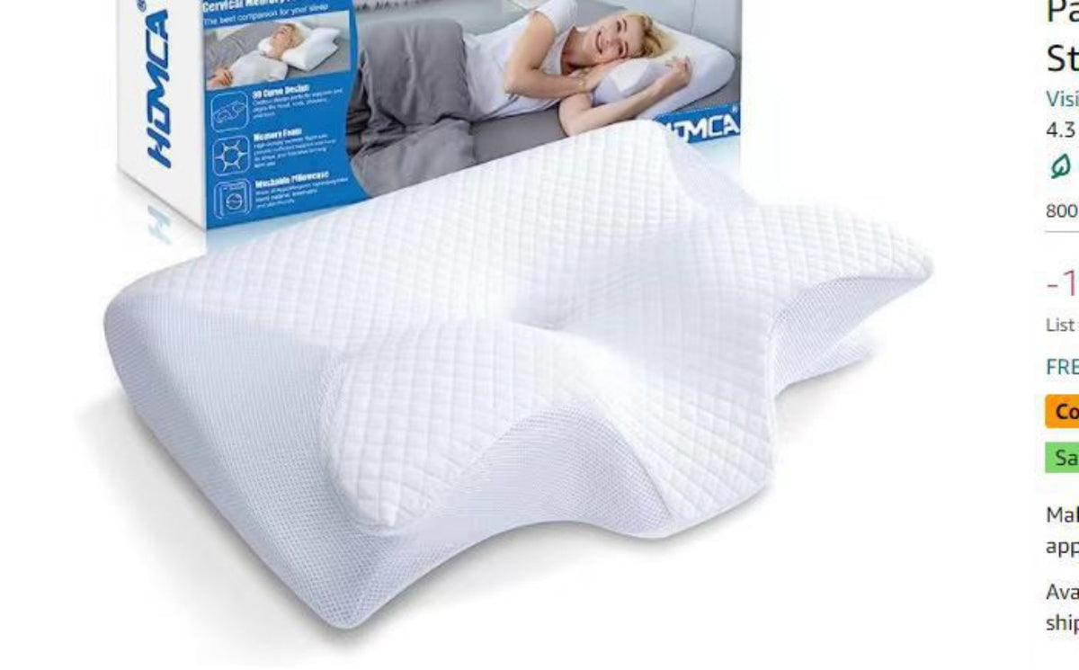 Memory Pillow for Home Sleep Comfort - Rectangular Memory Foam Cushion