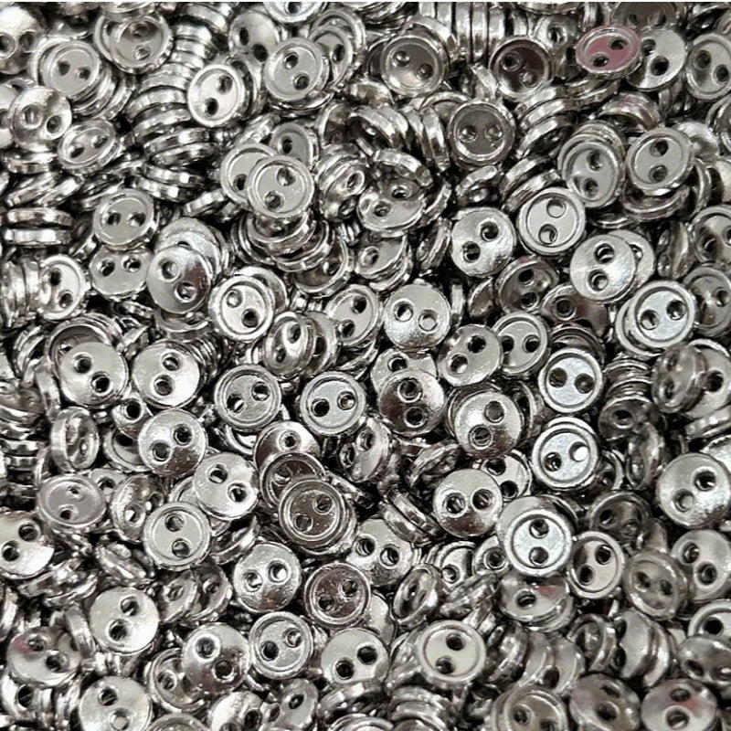 Mini Metal Button Assortment for Crafts and Sewing - 100pcs Small Doll Accessories