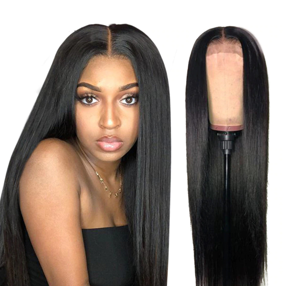 Black Anime Cosplay Wig with Long Bangs