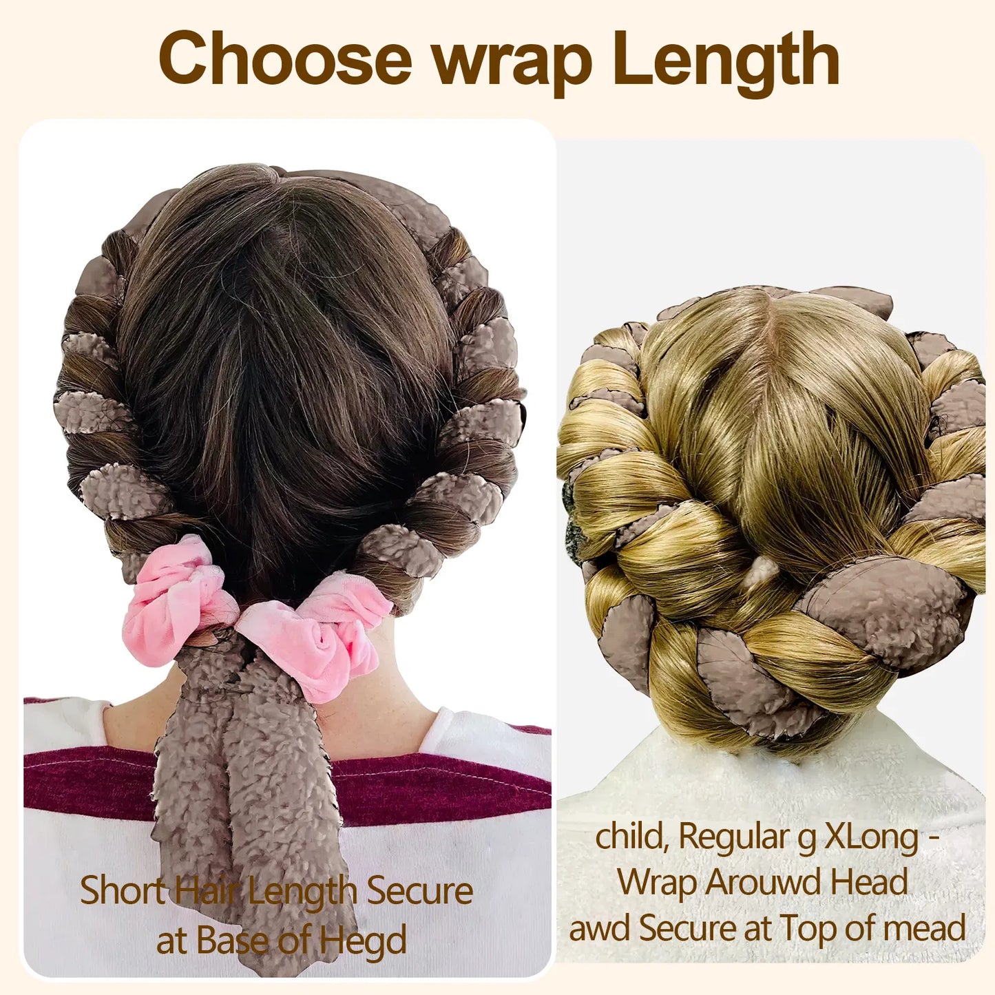 Satin Heatless Hair Curler Set - Overnight Wave Styling - Coffee