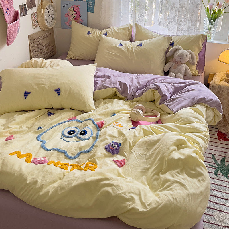 Skin-Friendly Cotton Quilt Bedding Set - 4 Pieces, Multiple Sizes & Patterns