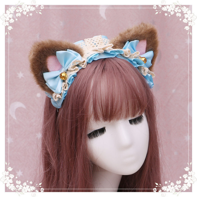 Lolita Cat Ear Headband with Lace - Hair Accessory