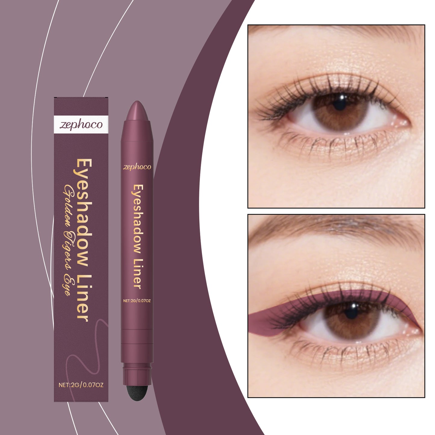 2-in-1 Eye Pencil with Gold Tiger's Eye for Makeup - 2g