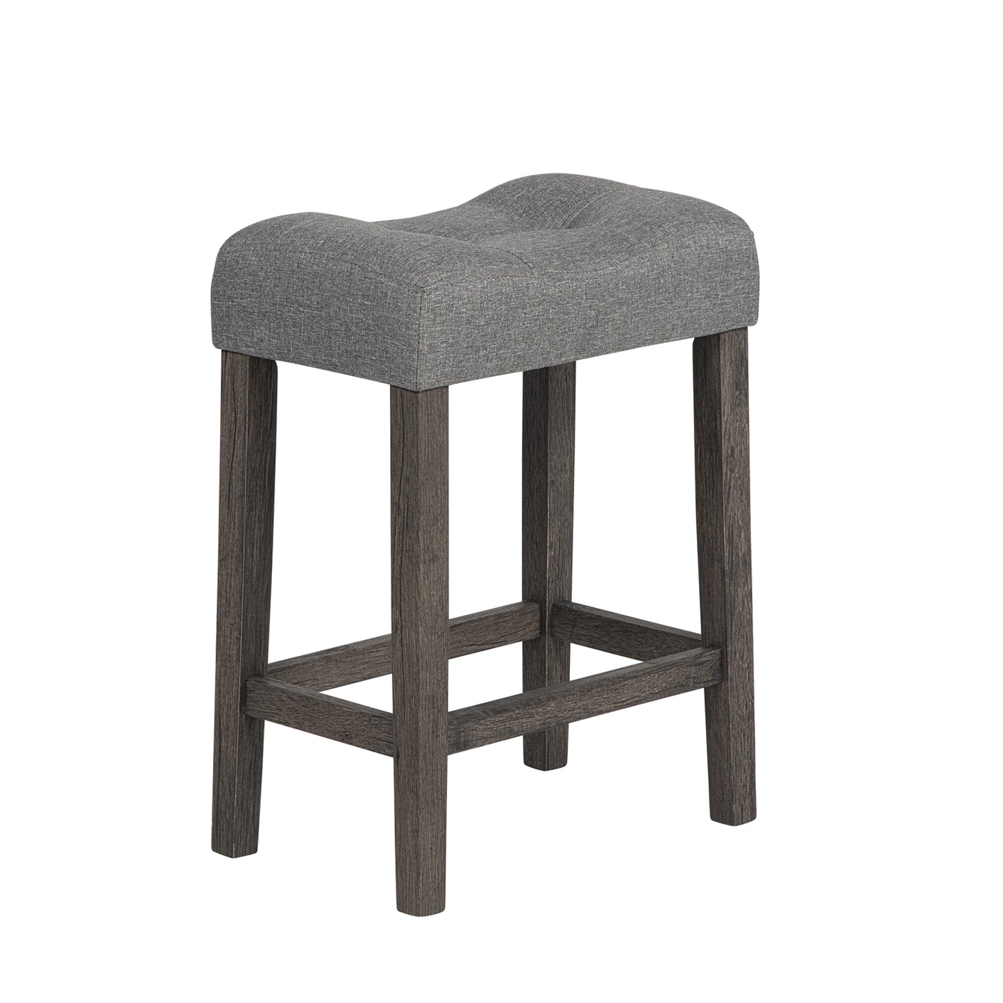 Bar Table Set with Power Outlet & 3 Padded Stools - Dark Gray