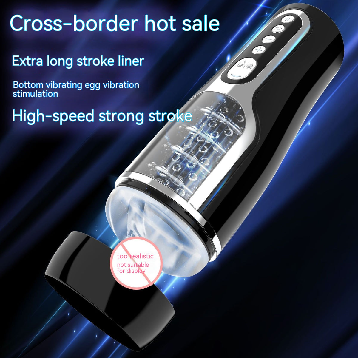 Men's Automatic Vibration Massager with Telescopic Function - Black