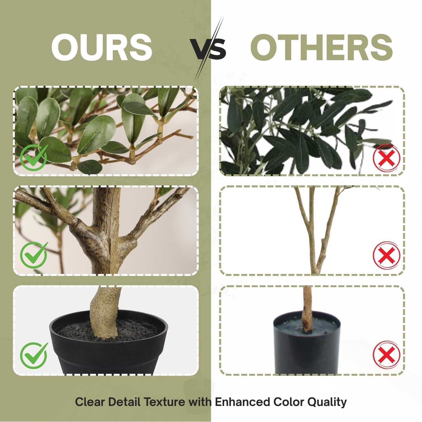 7FT Artificial Black Olive Tree - Realistic Indoor Fake Plant