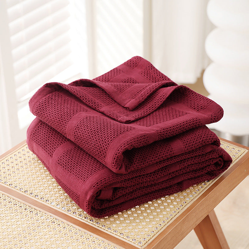 Children's Pure Cotton Waffle Gauze Blanket - Lightweight Bed Covering