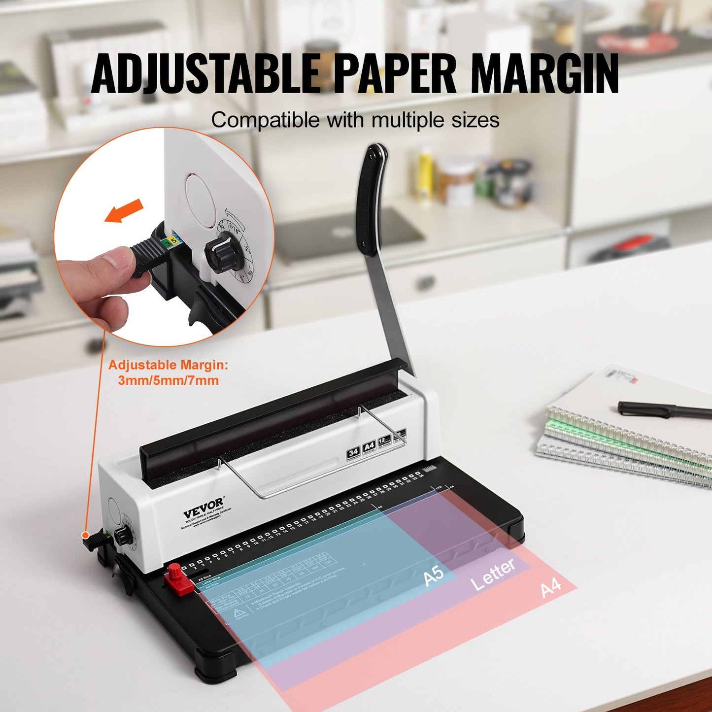 Manual Coil Spiral Binding Machine - 120 Sheets Capacity