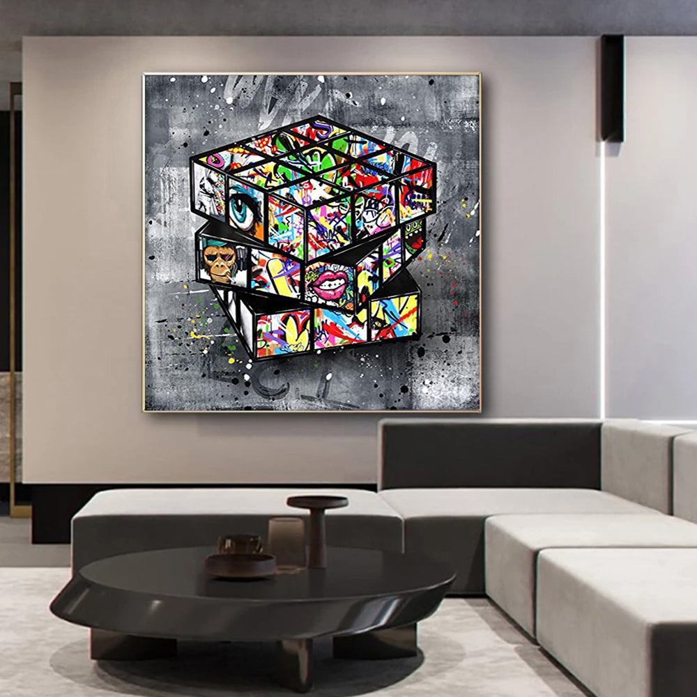 Banksy Graffiti Canvas Wall Art - Framed Oil Painting for Home Decor