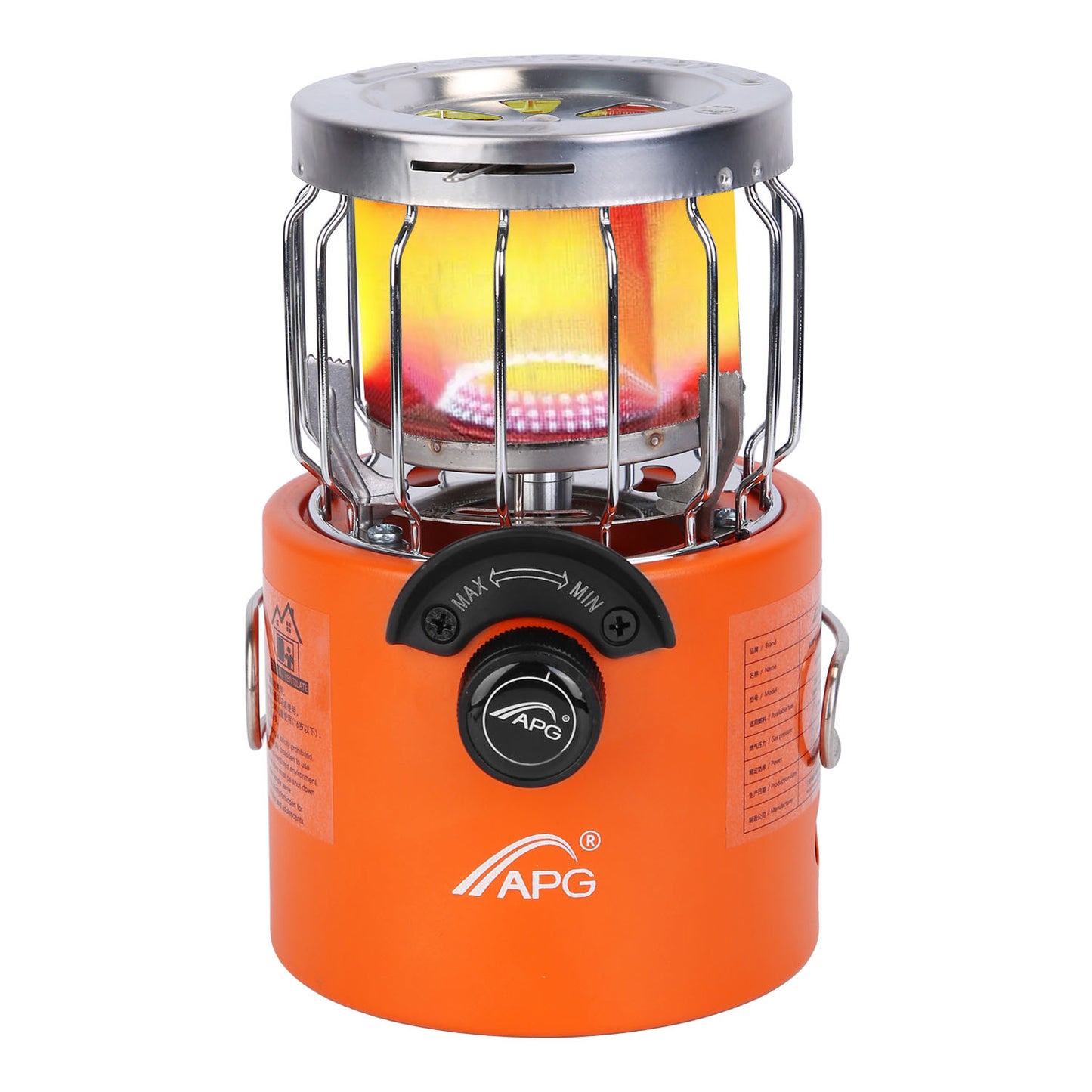 2000W 2-in-1 Portable Camping Stove & Heater - Orange