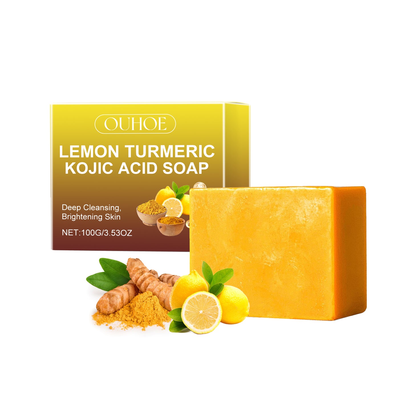 Lemon Turmeric Exfoliating Soap Bar for Face and Body - 100g