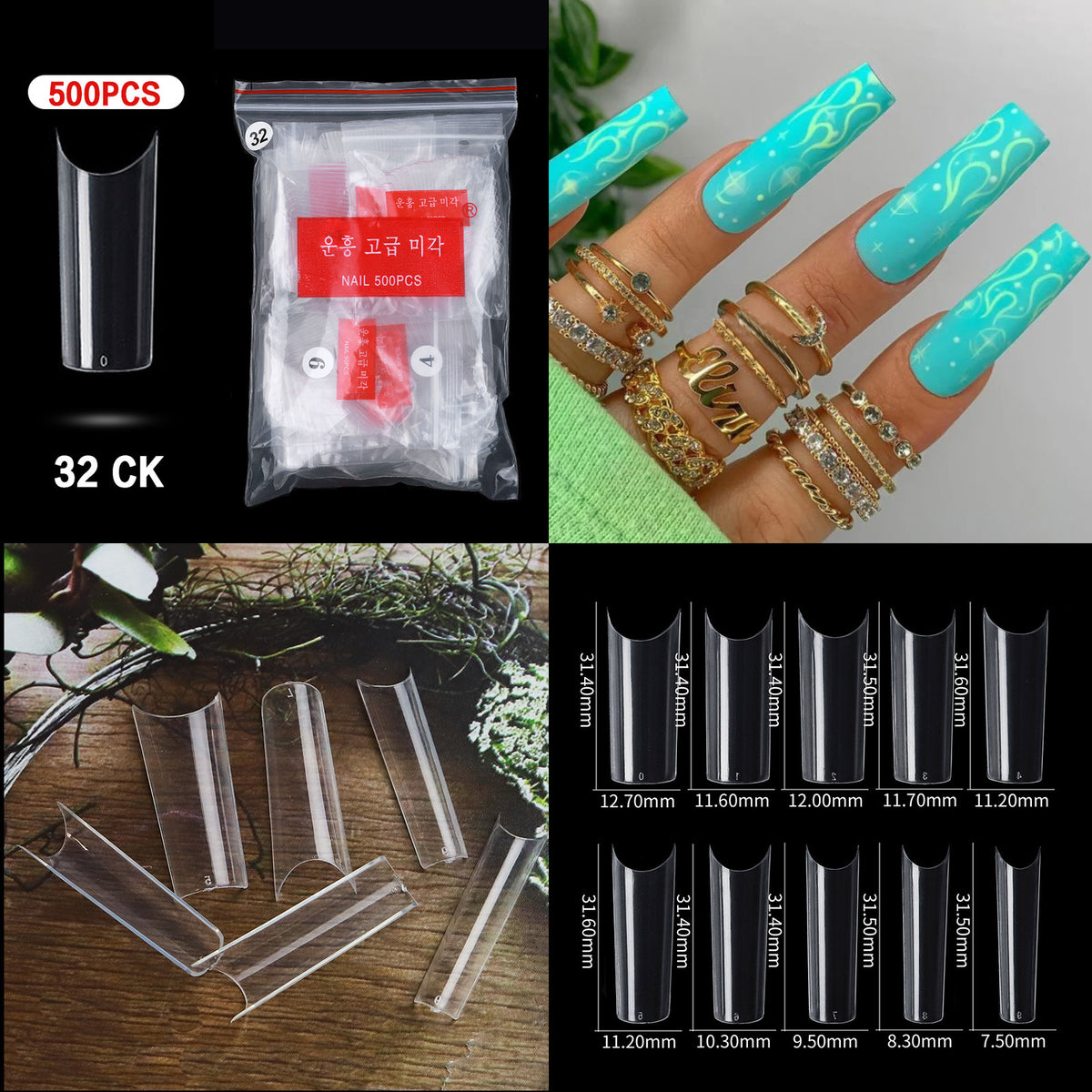 French Pointed Non-Marking Ballet Nail Art Tools - Transparent