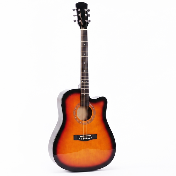41-Inch Sunset Color Cutaway Dreadnought Acoustic Guitar Set