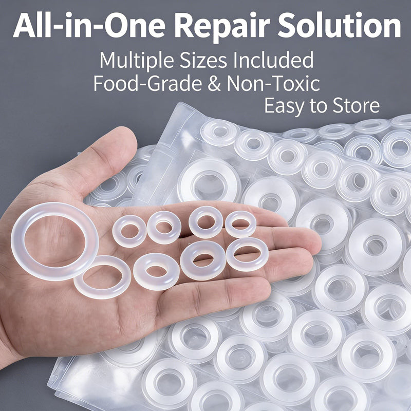 79 Pcs Rubber Flat Washers Gasket Set for Plumbing Leak Repair White