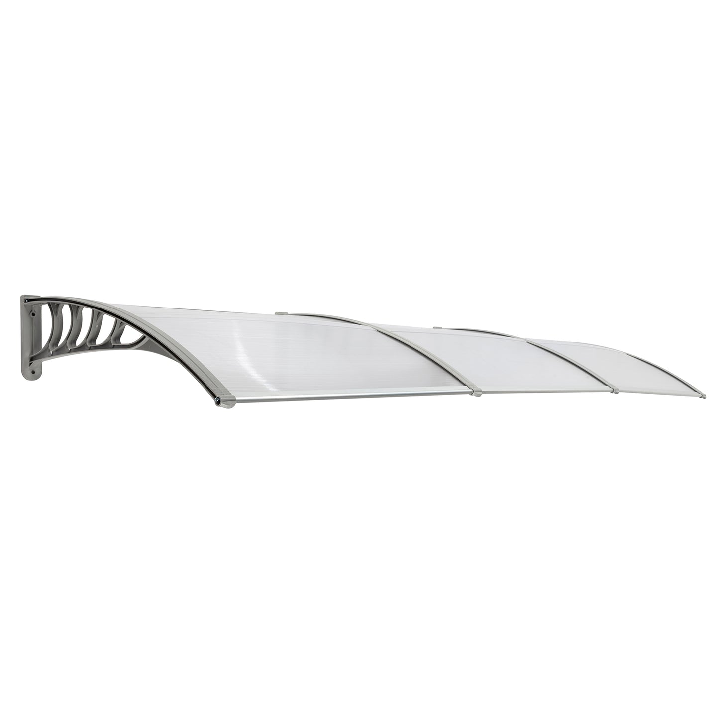 Outdoor Window Awning Canopy 120x38 Inch Polycarbonate Cover Sun Rain Snow Protection Grey