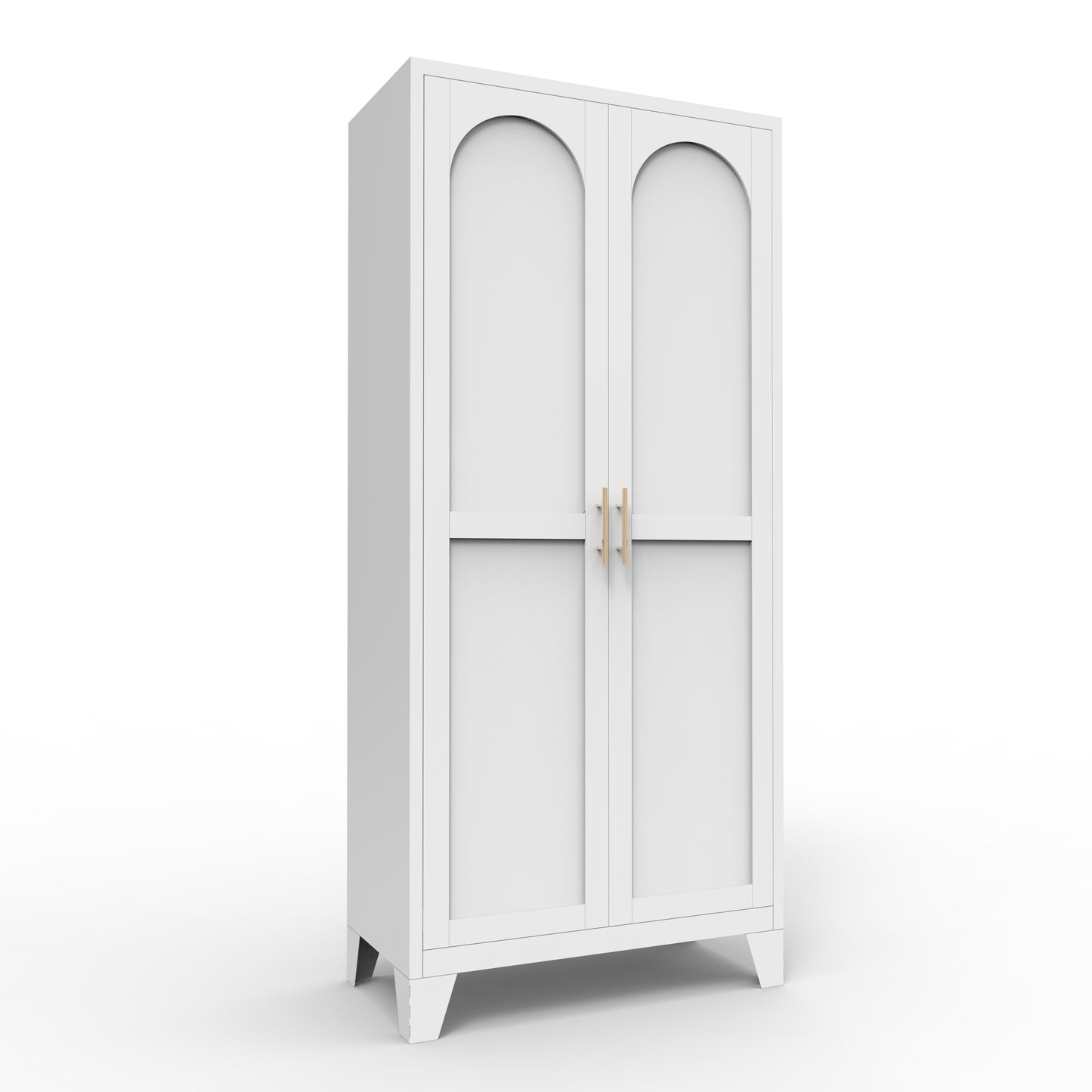 61'' Metal Storage Cabinet with Adjustable Shelves - White