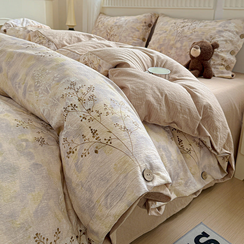 Thickened Cotton-Linen Bedding Set - Multiple Sizes & Styles