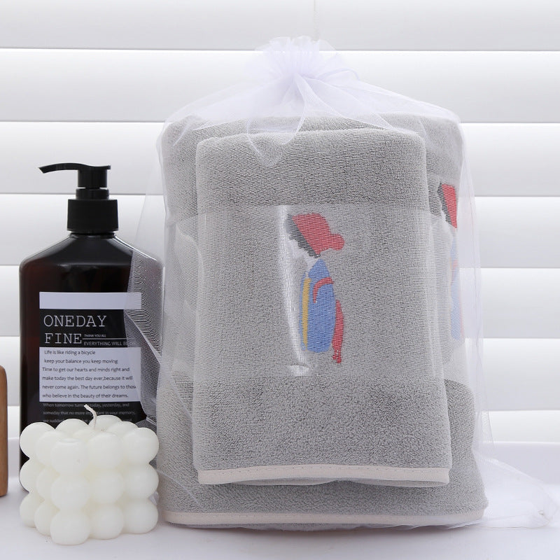 Bath Towel Gift Set - Coral Velvet Large & Hand Towels for Bathroom