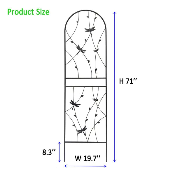 Metal Garden Trellis - 71" x 19.7" Rustproof Plant Support - Black