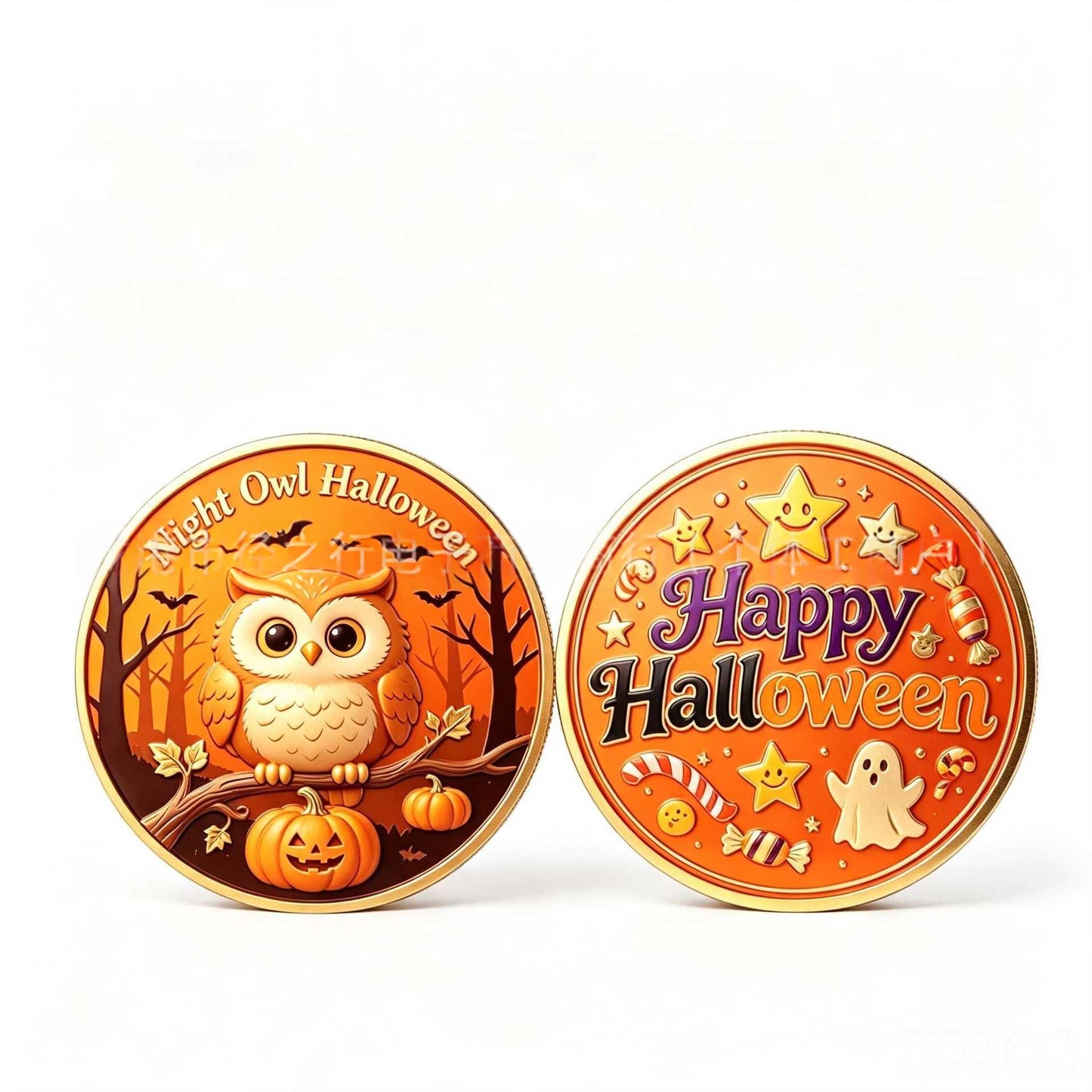 Halloween Witch Pumpkin Lantern Commemorative Coin - Home & Garden Decor