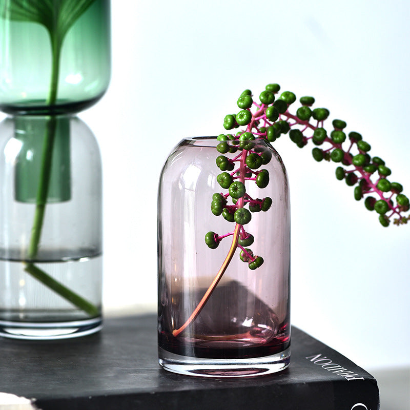Stained Glass Flower Vase with Funnel Torus Light - Luxury Home Decor