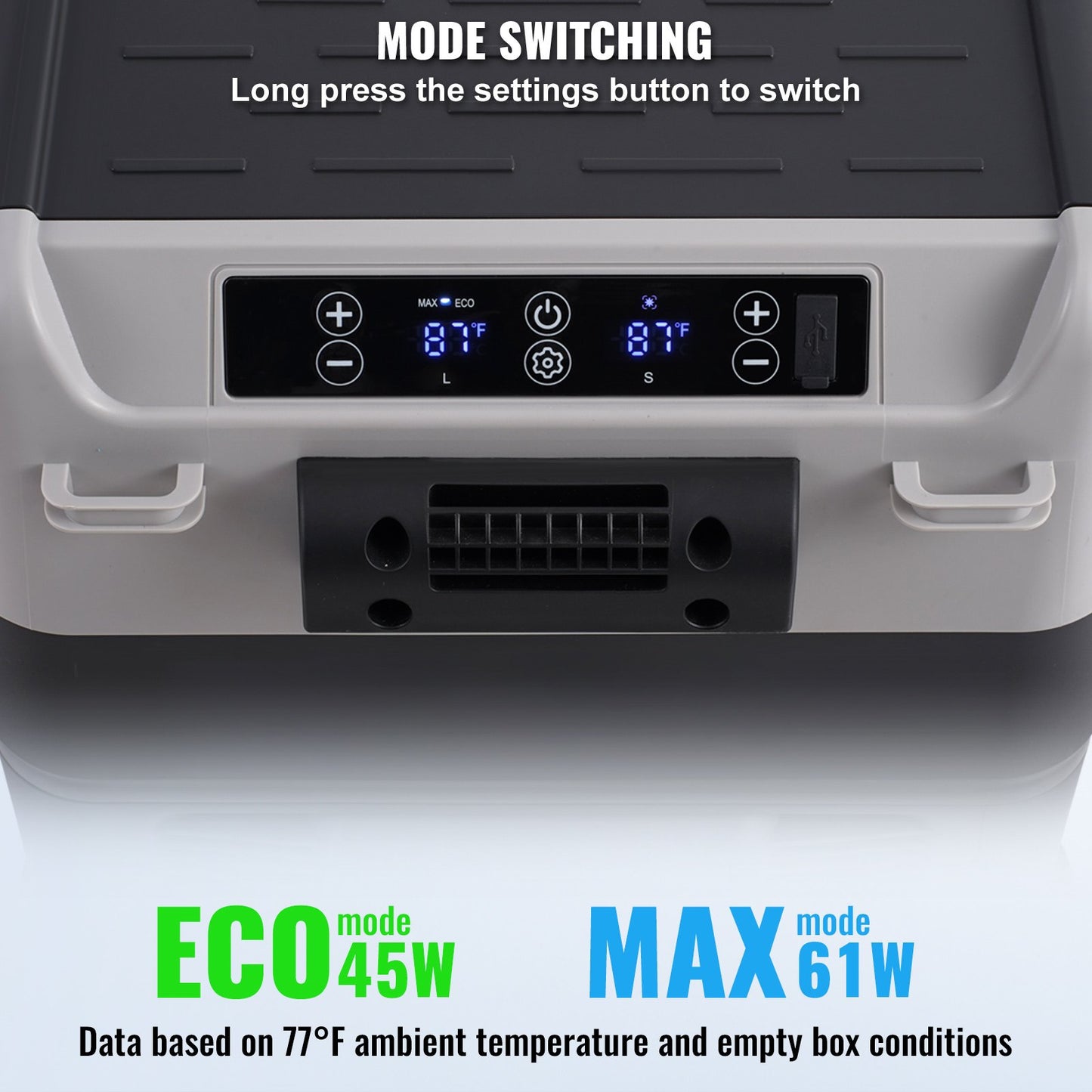 Portable Car Refrigerator Freezer 50L Dual Zone Cooler with LED Display - Black