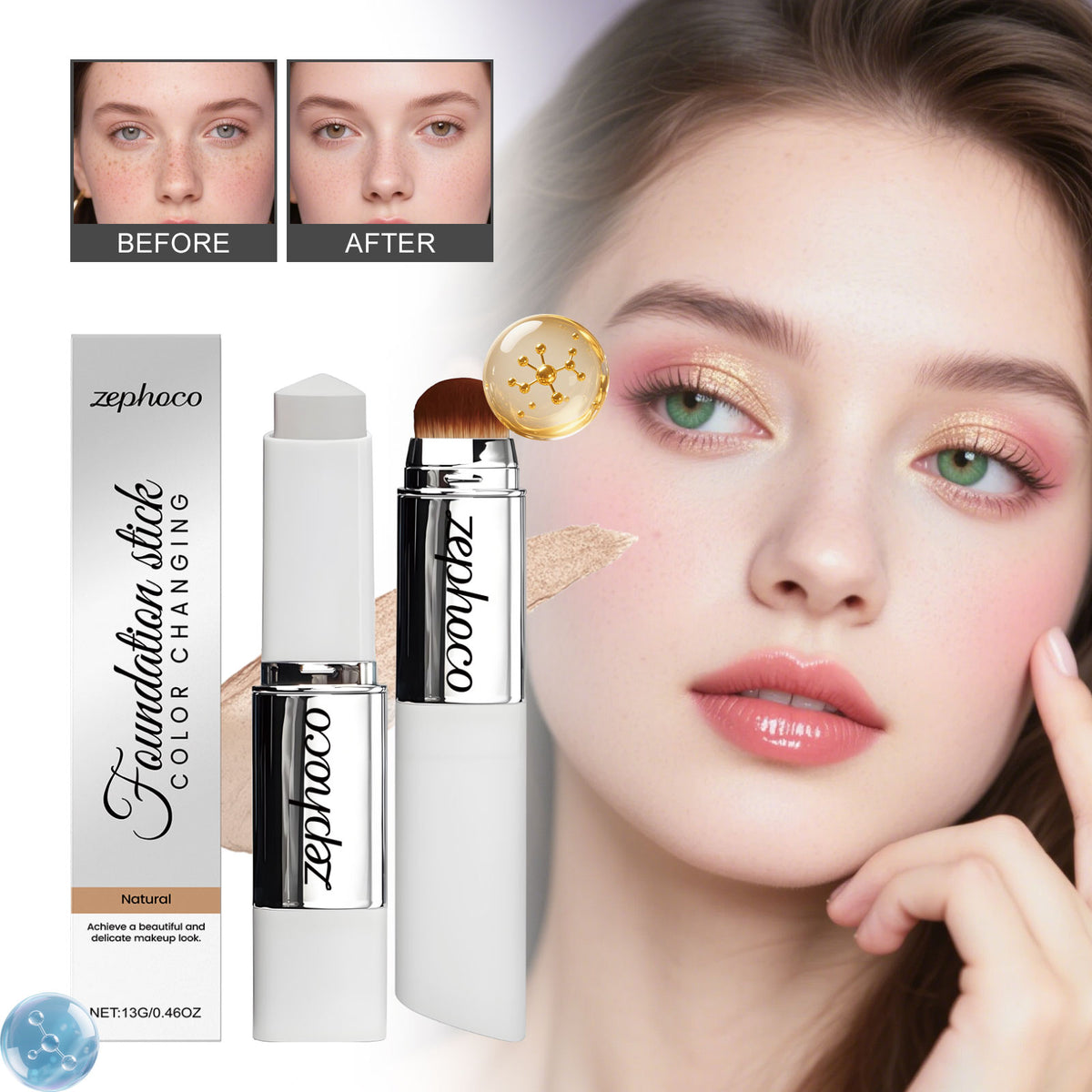 Color-Changing Concealer Foundation Stick Natural Shade