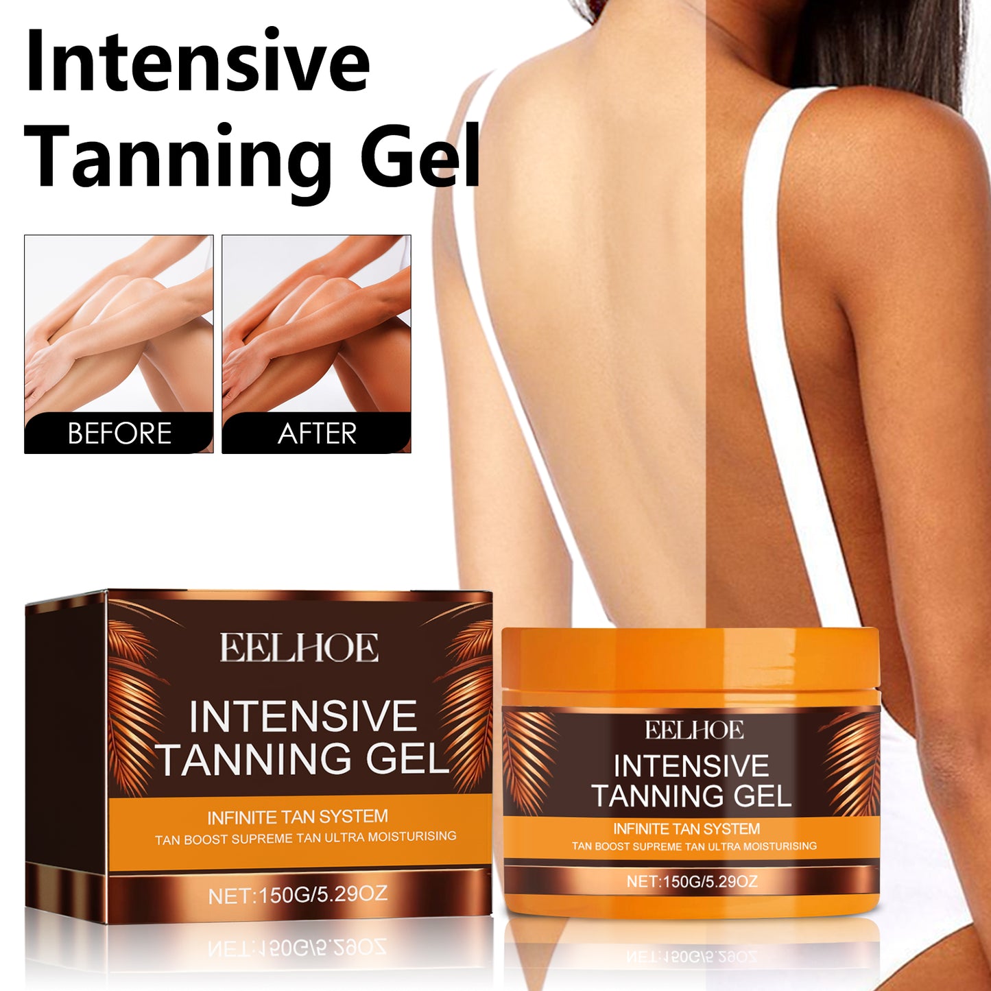 Intensive Tanning Gel for Natural Summer Glow - 150g Moisturizing Formula