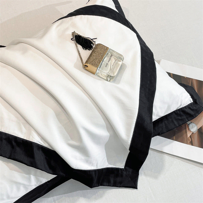Four-Piece Velvet Bedding Set - Fitted Sheet Duvet Cover Pillowcase