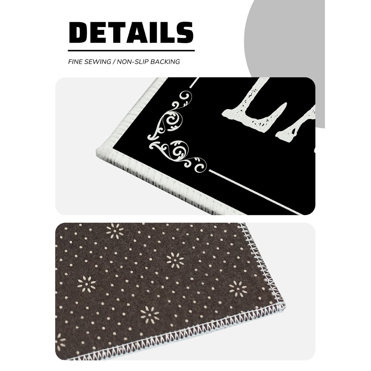 Non-Slip Absorbent Kitchen Bathroom Door Mat - Thickened Polyester Floor Rug