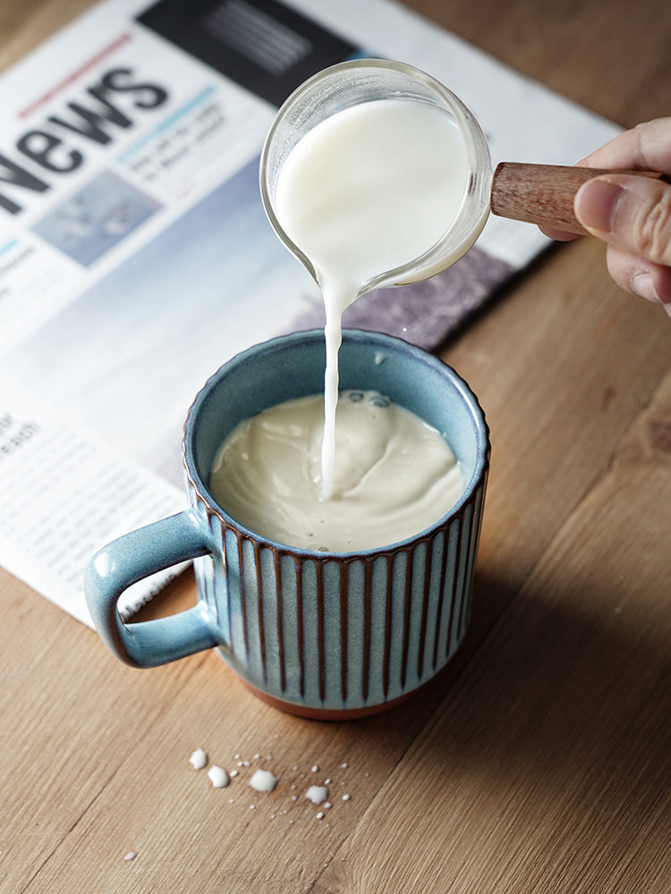 Creative Ceramic Mug with Retro Striped Design - 300ML Kitchen Drinkware
