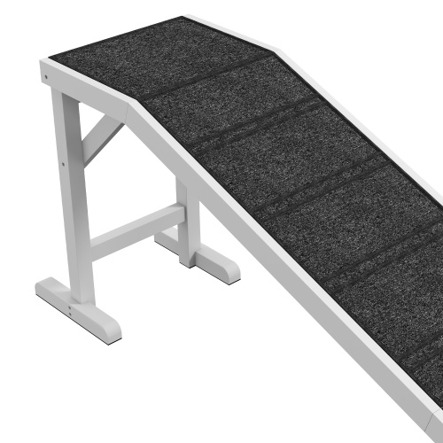 Wooden Dog Ramp with Non-Slip Carpet and Top Platform - 74 Inch Pet Steps