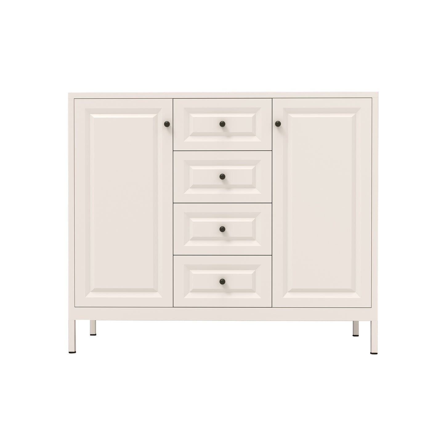Beige 40.16'' Storage Sideboard Buffet Cabinet with 4 Drawers & 2 Doors