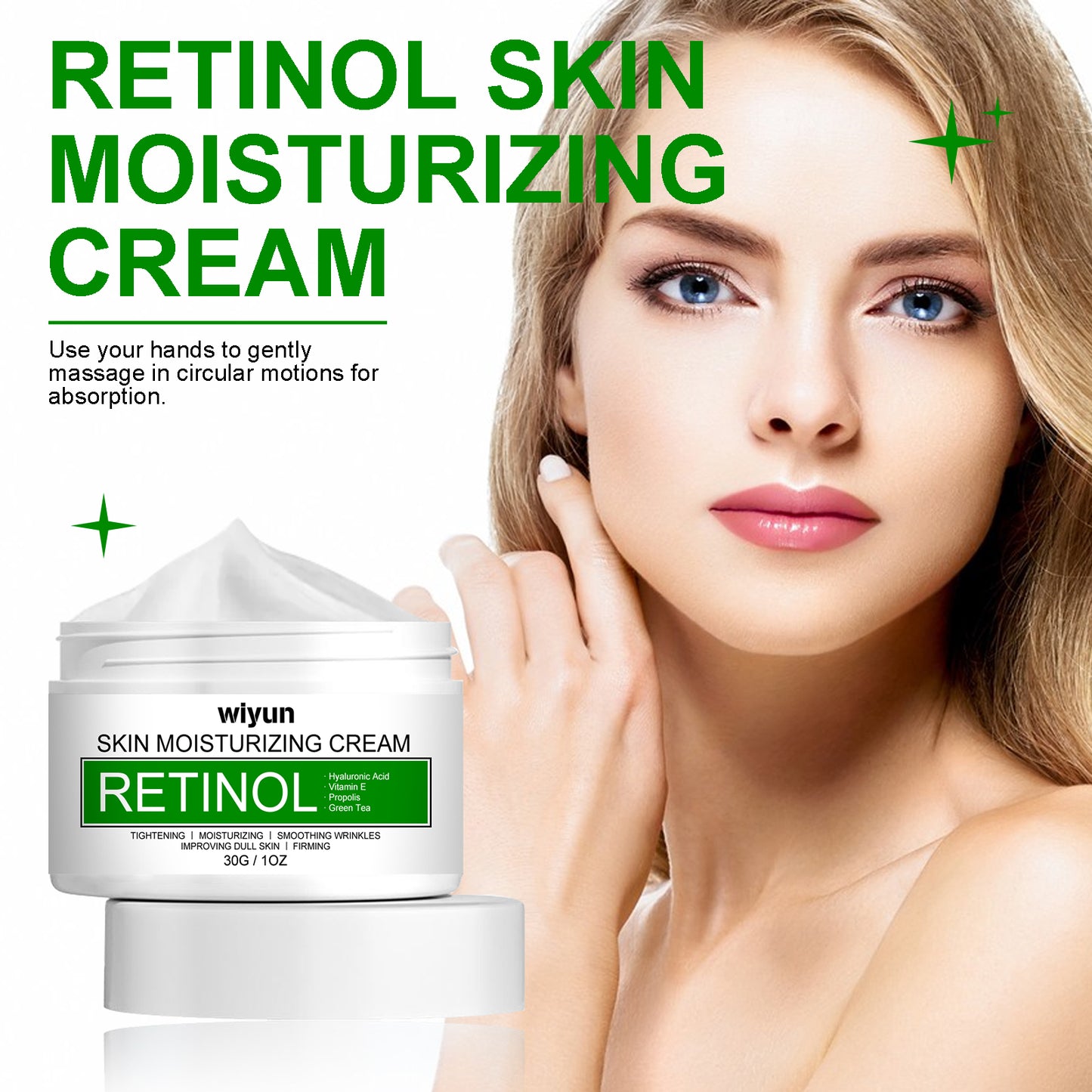 Retinol Moisturizing Cream for Face - Anti-Aging Wrinkle Repair & Brightening
