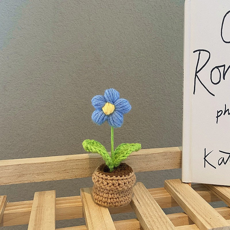 Mini Potted Artificial Flowers - Hand Woven Home Decor, All Colors