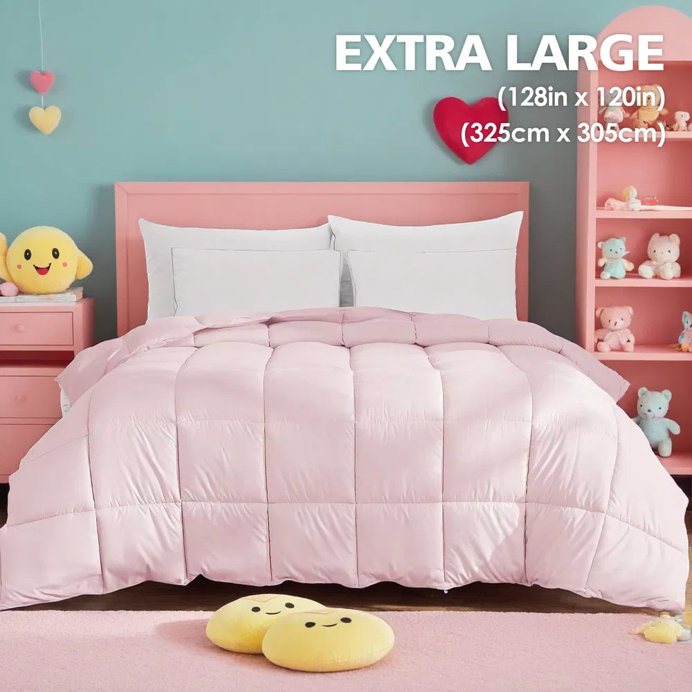 Pink Comforter Insert - Soft, Hypoallergenic & Machine Washable