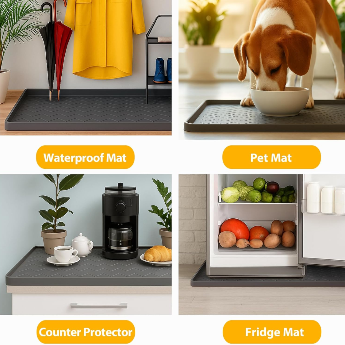 Under Sink Mats For Kitchen Waterproof, Leak-Proof Silicone Mat