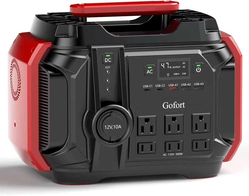 Portable Solar Generator 540Wh with 6 AC Outlets - Emergency Power